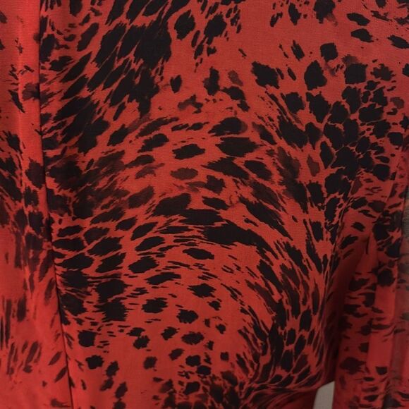 Pierre Balmain 100% mulberry silk red leopard print mini dress, M - Picture 13 of 15